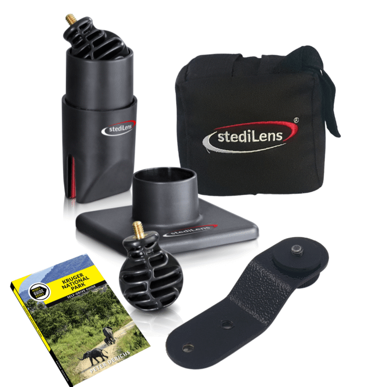 Combo 9| Car Window Mount, Gimbal Like Base Support , Beanbag & Camera Bracket + Kruger National Park Guide Book
